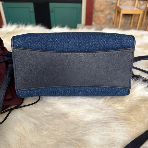 Authentic MULBERRY IRIS Bag in blue denim and leather trim SMALL plus key ring - Picture 7 of 16